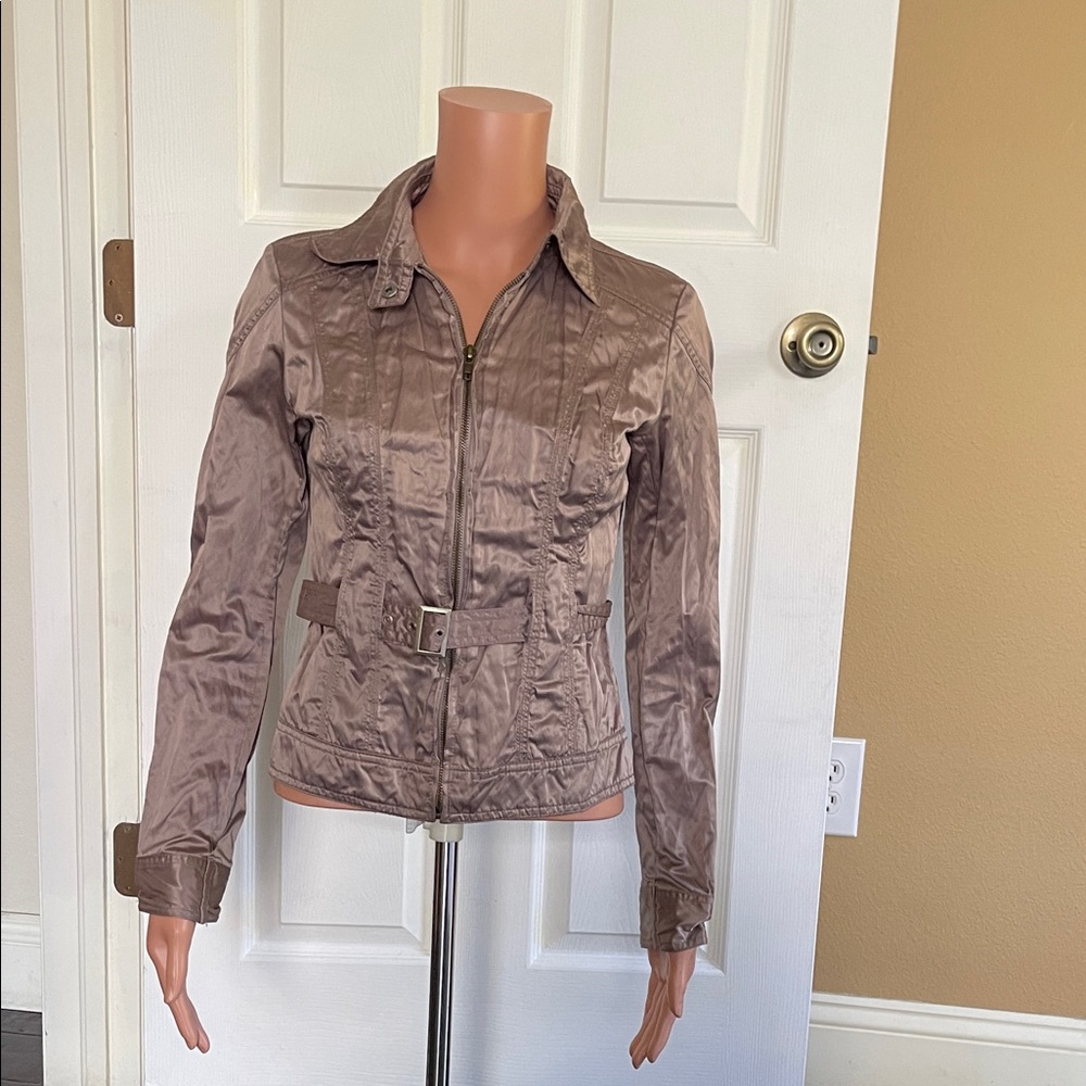 Cachè Classic tailored fit Women's Jacket size 2 in metallic tan like new